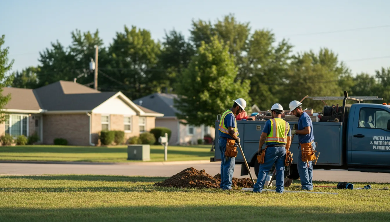 Residential water line and bathroom plumbing service in Greenfield, MO